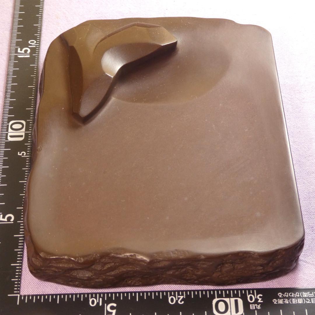 専用品 書道 硯 赤間硯0① 卓司作 桐箱入 芽 端渓硯7①