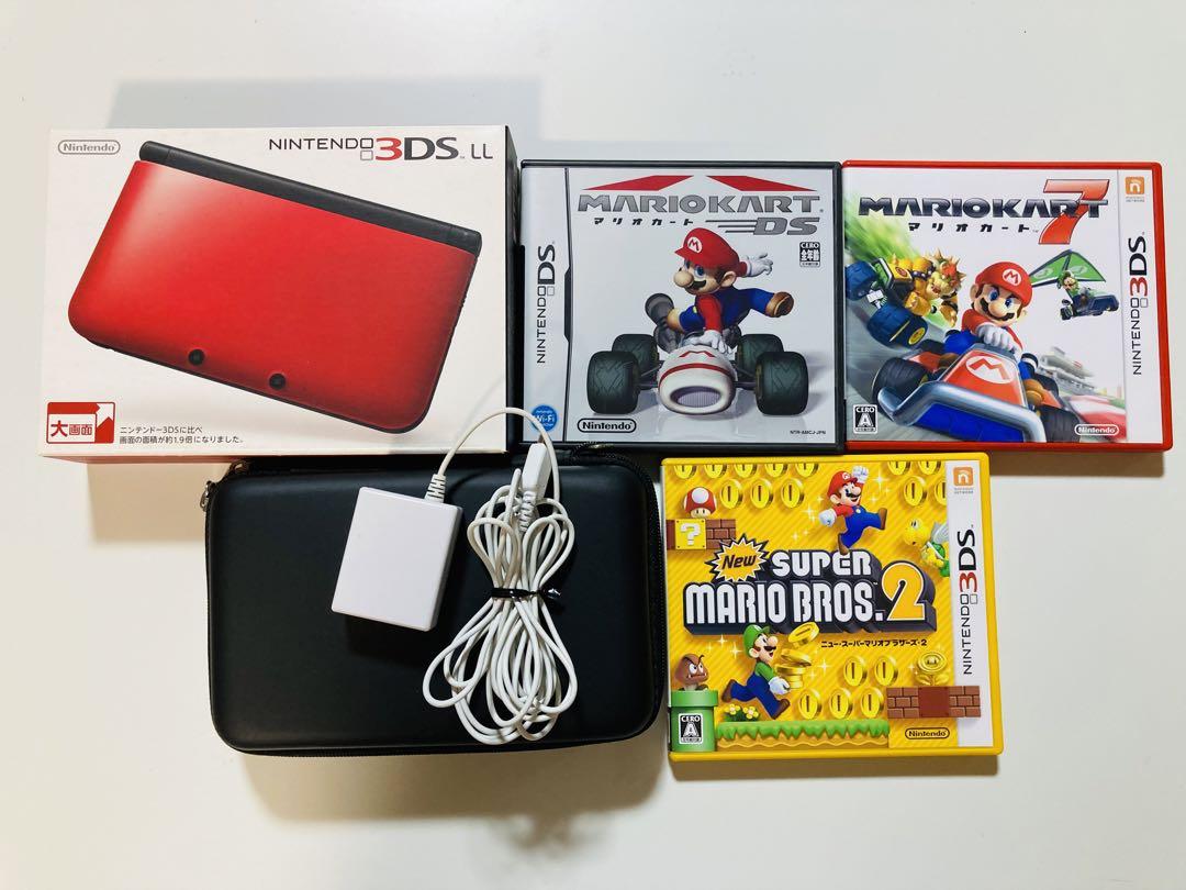 ニンテンドー3DS LL レッド×ブラックとソフト三個セット