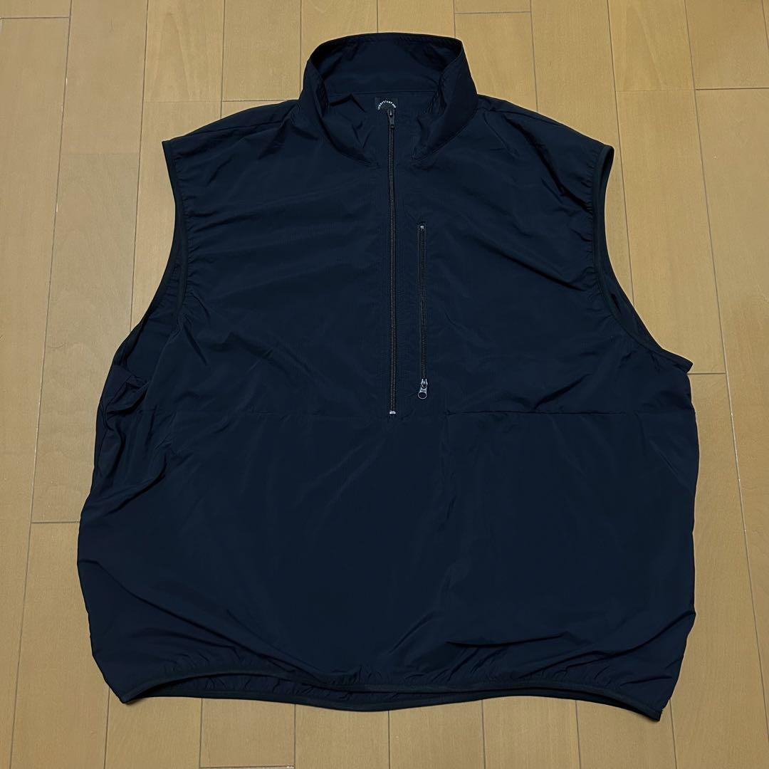 ベスト STUMP STAMP HALF ZIP PULLOVER VEST BLACK