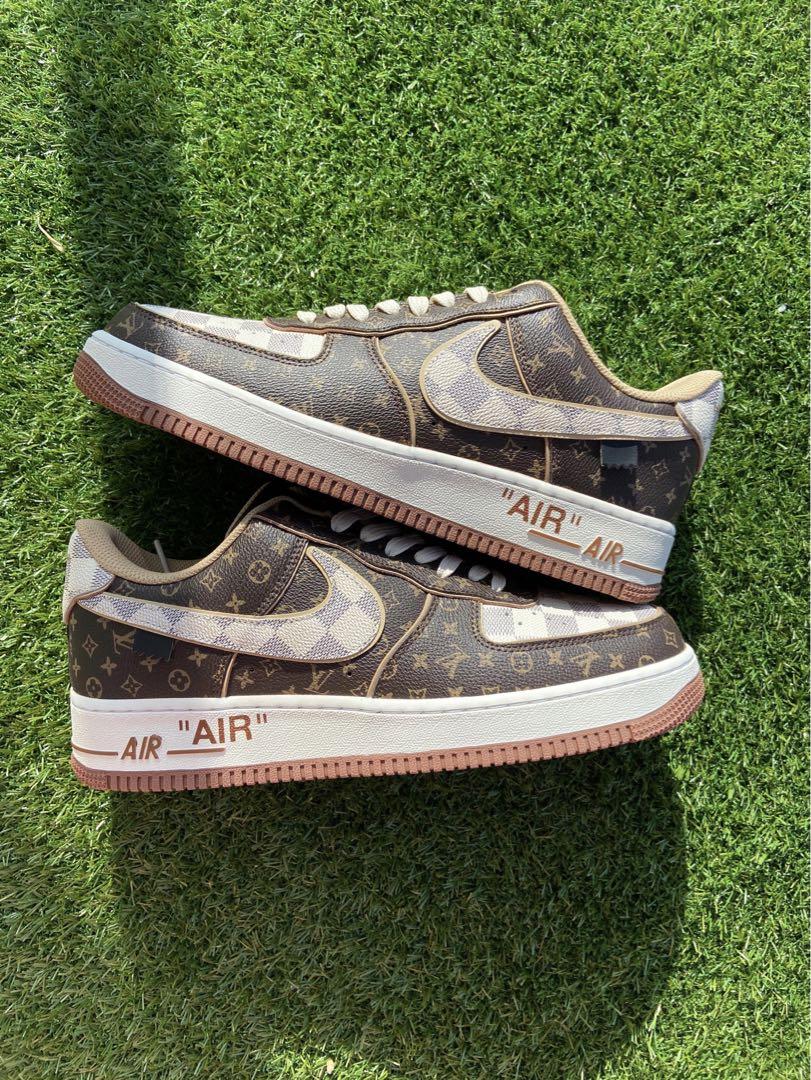 スニーカー louis vuitton air force one brown