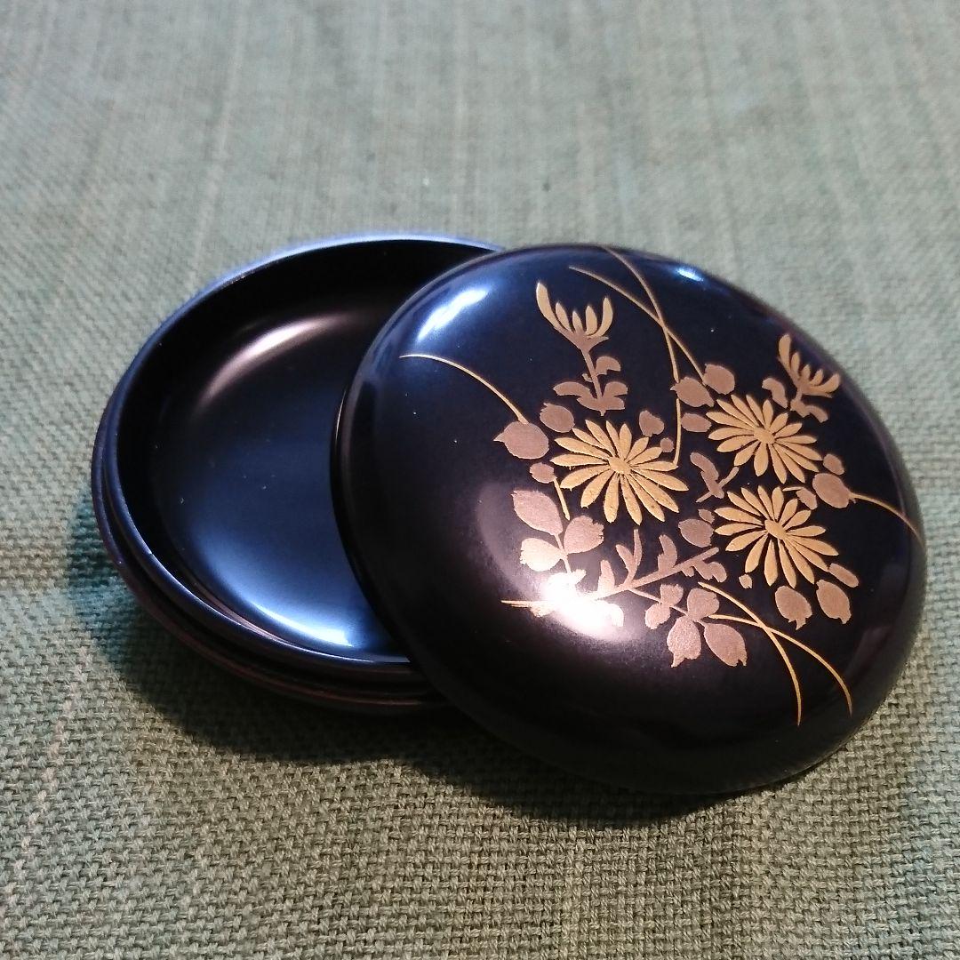 302) 香合(7) 菊蒔絵 玄一作