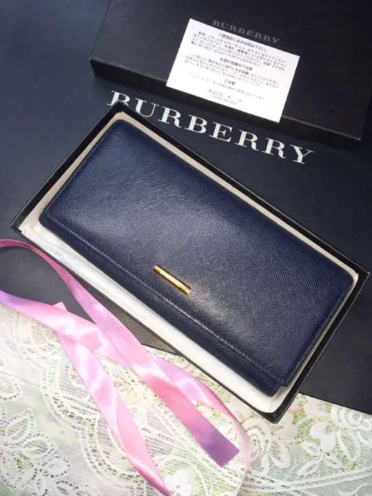 新品 未使用 日本製 牛革 バーバリー Burberry メンズ 長財布 財布