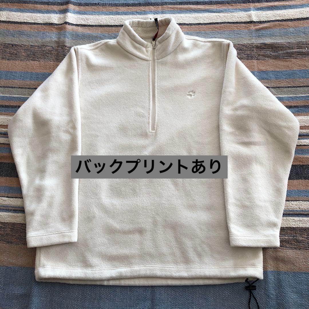 90s ジャックウルフスキン フリース 刺繍ロゴ 白