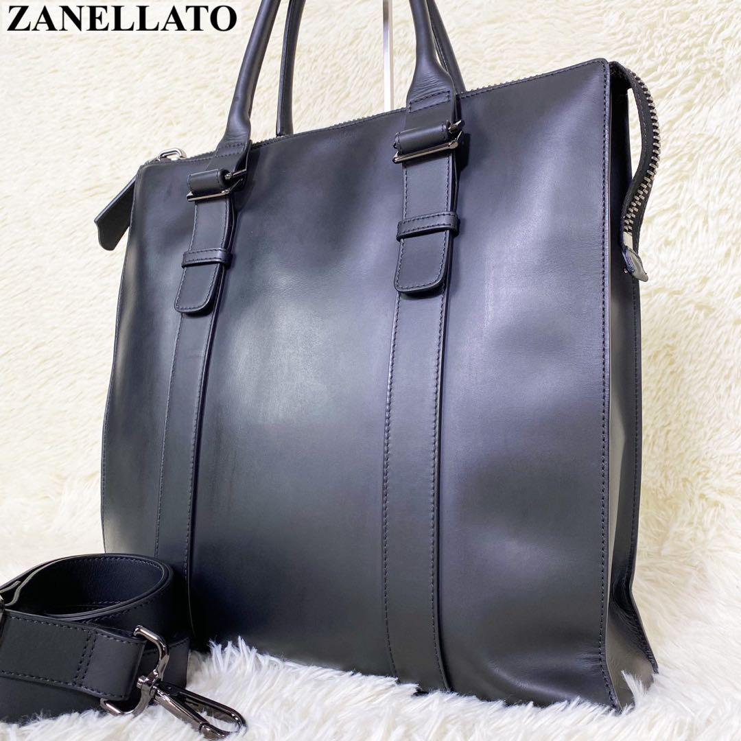 【極美品】ザネラート トートバッグ レザー 2WAY ブラック ビジネス メンズ