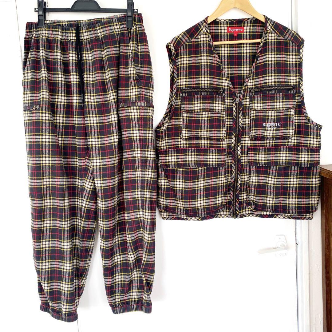 supremeベストパンツ チェック セットアップ