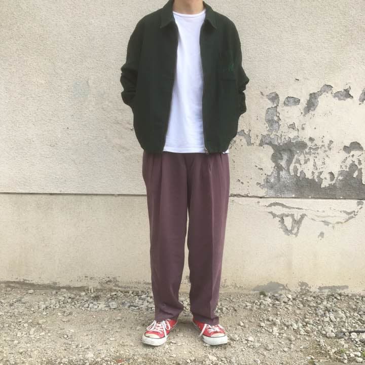 ◼ 2タックワイドスラックス 古着 pink