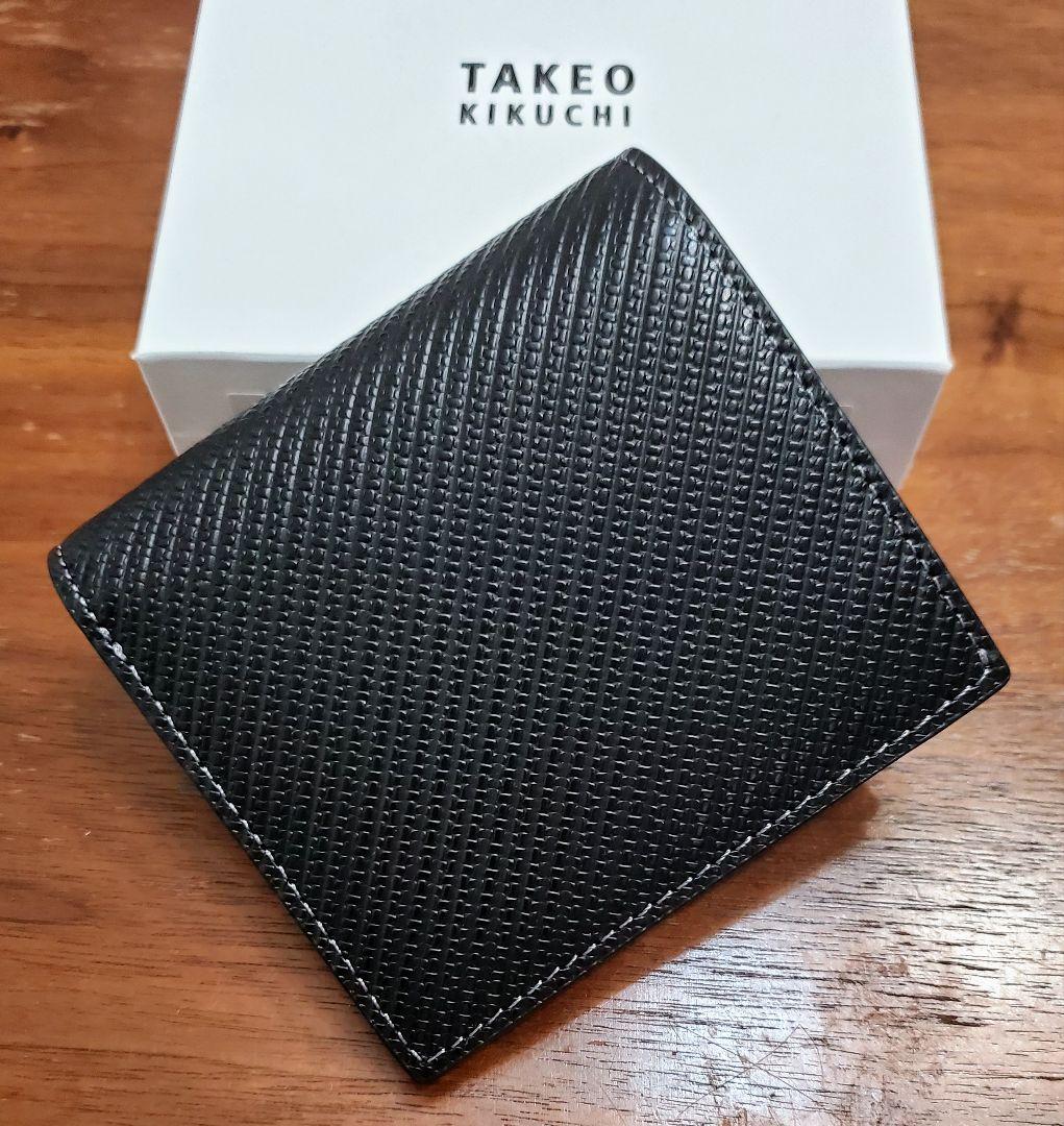 タケオキクチ 新品 メンズ レザーウォレット(ブラックW型)