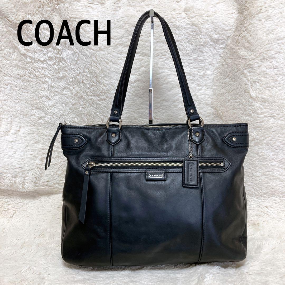 【美品】COACH トートバッグ ビジネスバッグ ダークネイビー 23973