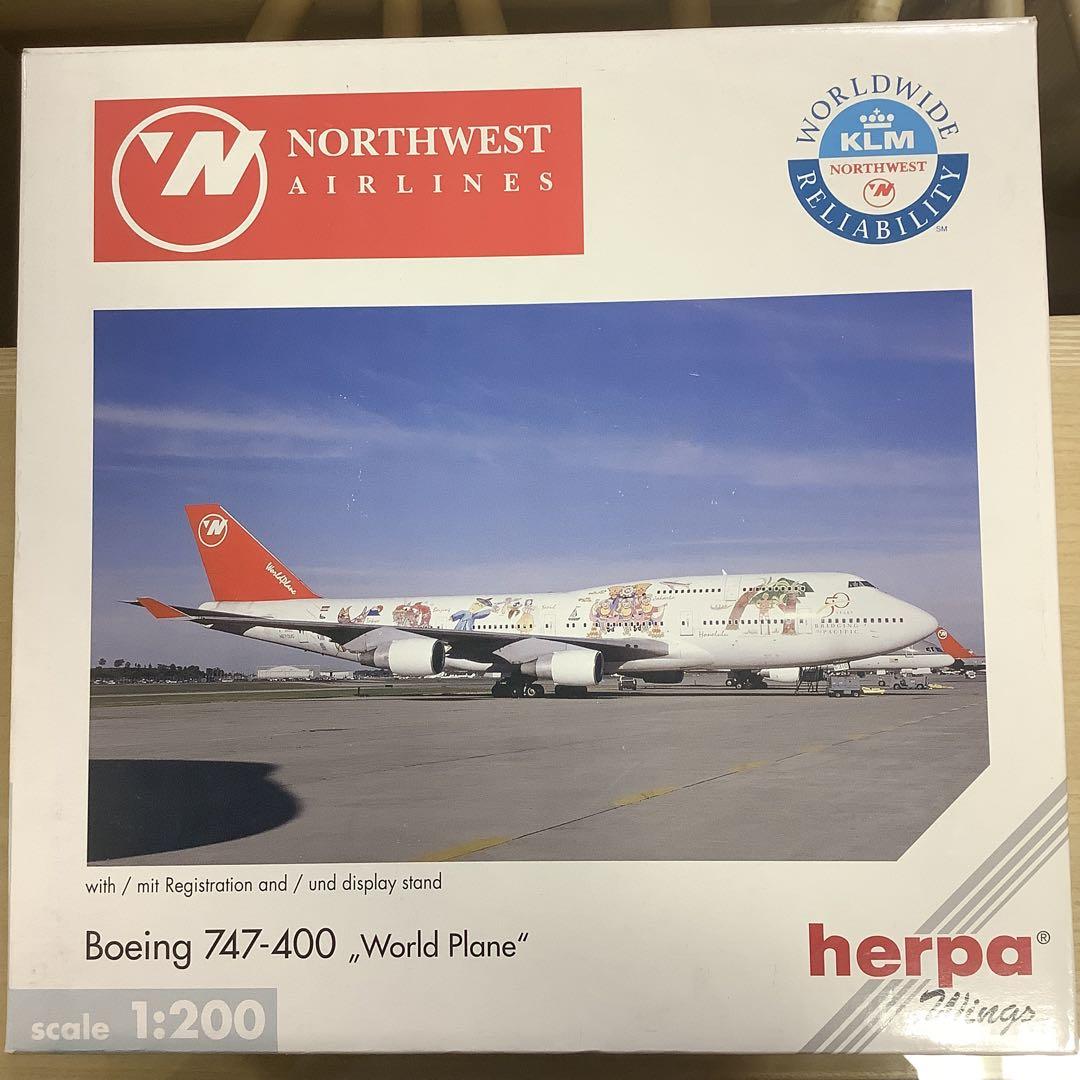 航空機 NORTHWEST AIRLINES Boeing 747-400 1:200