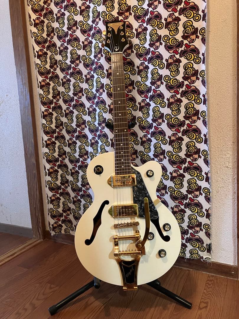 極上美品 Epiphone wildkat PW パール セミアコ エレキ