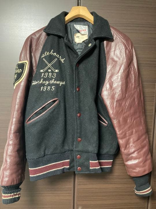 (セール最終日)70s〜 butwin レザーウールスタジャン