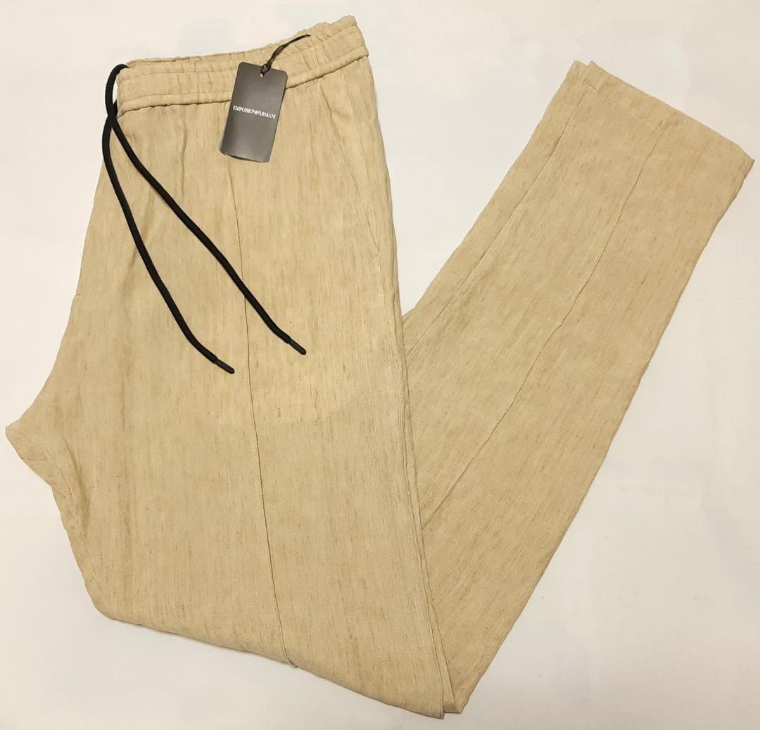 【新品】エンポリオアルマーニ 麻100%「メンズ・パンツ」56(3XL相当)