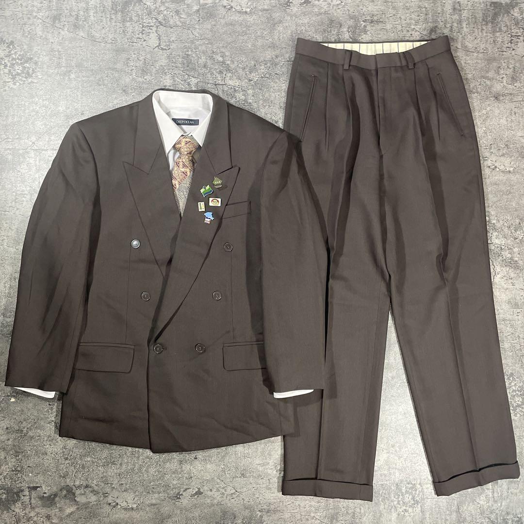 No.9 vintage セットアップ ダブルスーツ ブラウン ピンズ 成人式