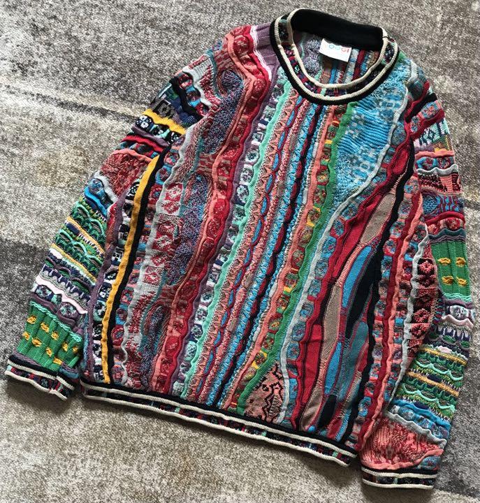 絶妙なカラー配色 芸術 90's COOGI コットン ニット セーター L
