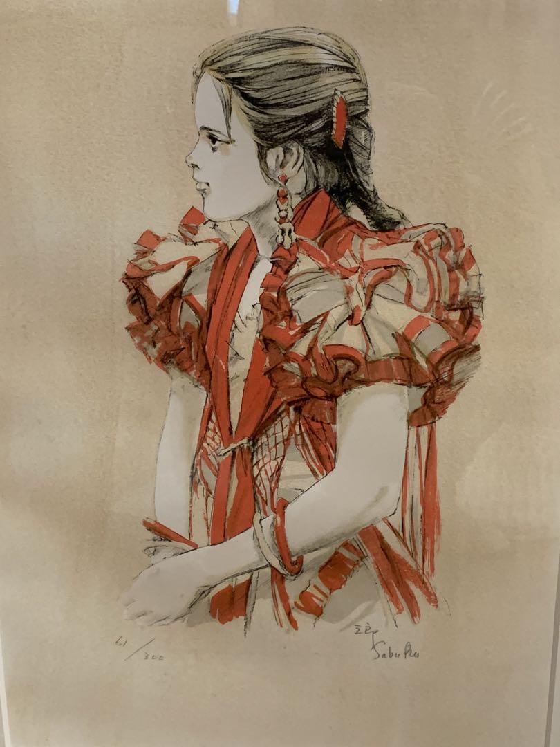 斉藤三郎絵画少女マリアリトグラフ