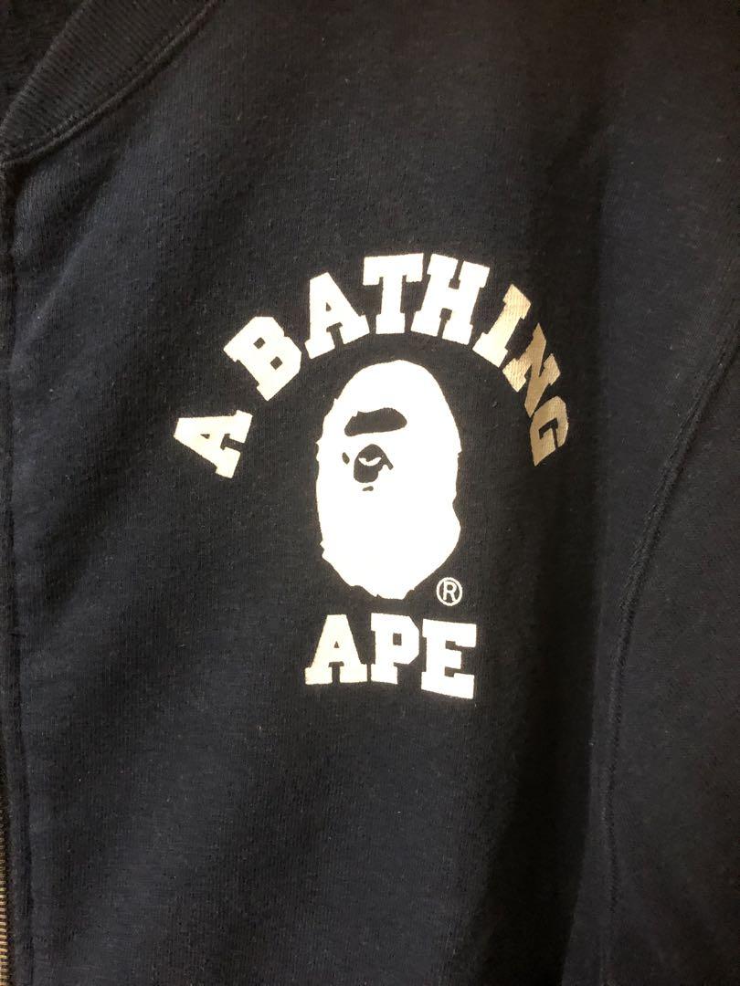日本製 紺 L メンズ レディース エイプ APE カーディガン